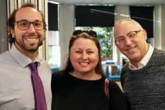 from left: Joshua Bach, Jo Beilby and Rabbi Gary Robuck