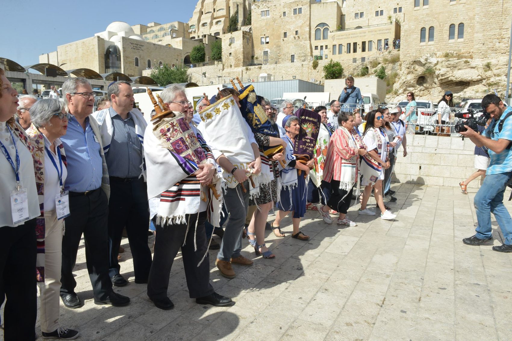 Progressive Jews join together to protest exclusion at the Western Wall plaza of Reform and Conservative Jews